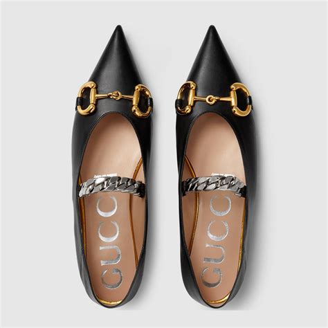 ballerine gucci|Gucci leather ballet flat.